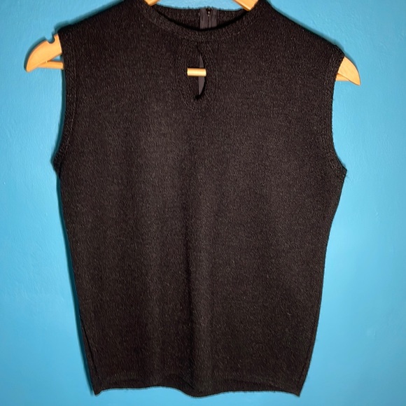 VTG 60s Chinese coin sweater set black keyhole small - Picture 6 of 7